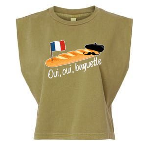 Oui Oui Baguette French Bread France Lover Francophile Garment-Dyed Women's Muscle Tee