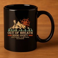 Out Of Breath Hiking Society 11oz C Handle Ceramic Mug
