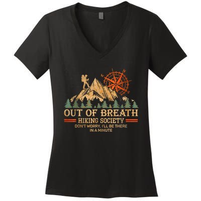 Out Of Breath Hiking Society Women's V-Neck T-Shirt