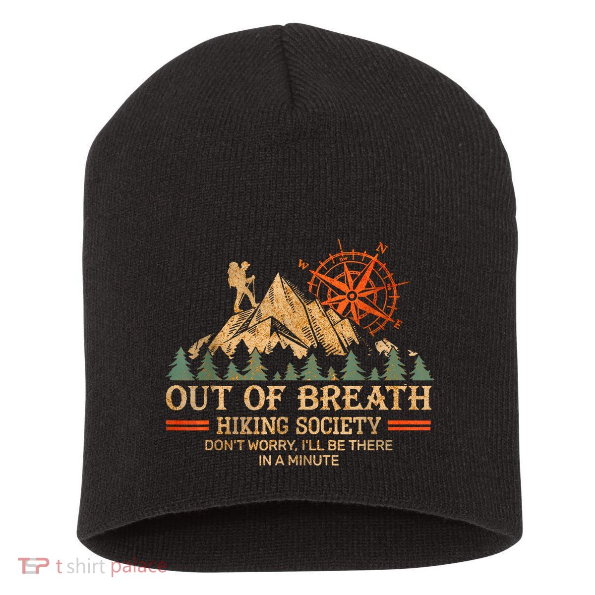 Out Of Breath Hiking Society Short Acrylic Beanie