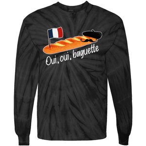 Oui Oui Baguette French Bread France Lover Francophile Tie-Dye Long Sleeve Shirt