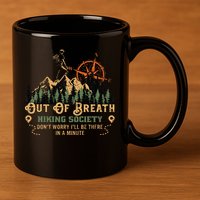 Out Of Breath Hiking Society 11oz C Handle Ceramic Mug