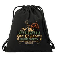 Out Of Breath Hiking Society Drawstring Bag