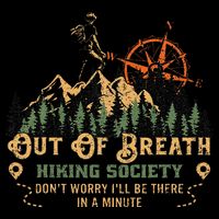Out Of Breath Hiking Society Drawstring Bag