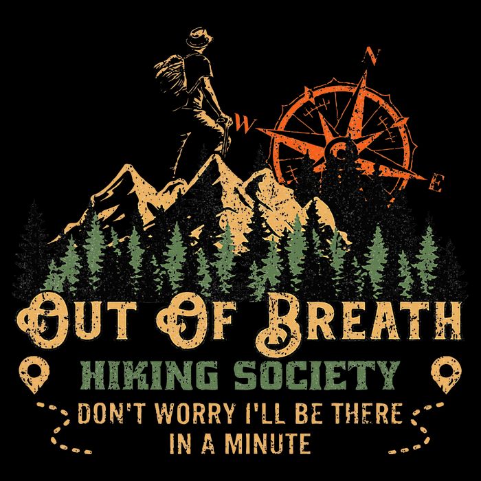 Out Of Breath Hiking Society Drawstring Bag