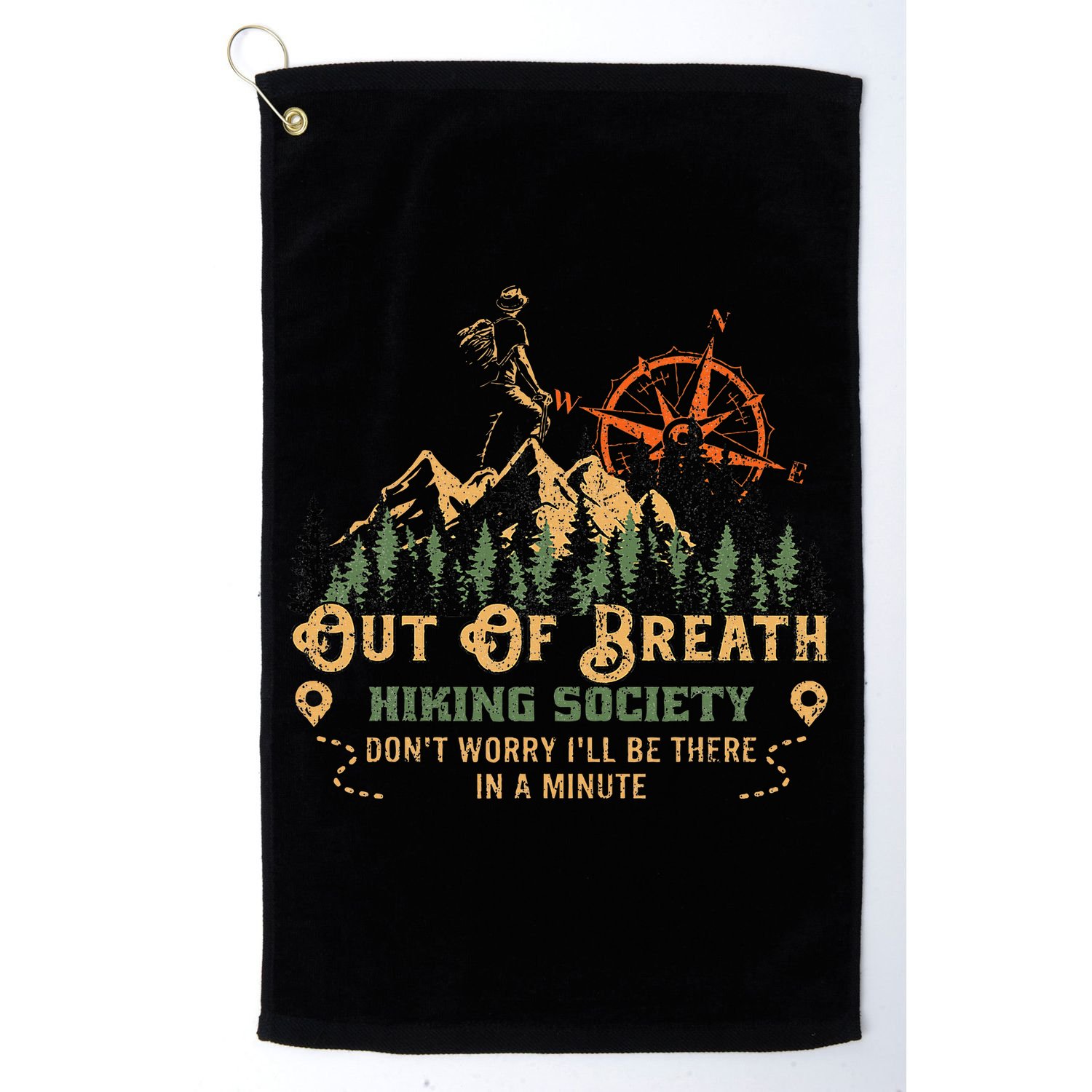 Out Of Breath Hiking Society Golf Towel