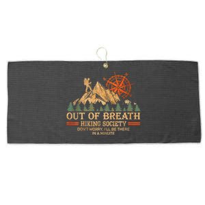 Out Of Breath Hiking Society Large Microfiber Waffle Golf Towel