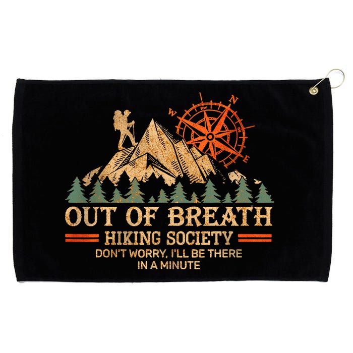 Out Of Breath Hiking Society Grommeted Golf Towel