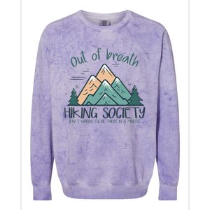 Out Of Breath Hiking Society Hiker Colorblast Crewneck Sweatshirt