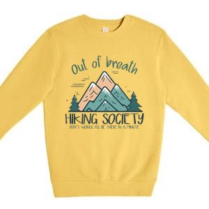 Out Of Breath Hiking Society Hiker Premium Crewneck Sweatshirt