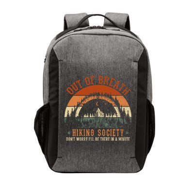 Out Of Breath Hiking Society Design For Vintage Hiking Vector Backpack