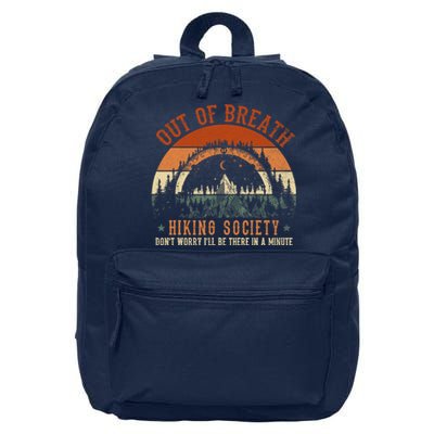 Out Of Breath Hiking Society Design For Vintage Hiking 16 in Basic Backpack