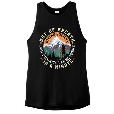 Out of Breath Hiking Society Don't Worry I'll Be There In A Ladies PosiCharge Tri-Blend Wicking Tank