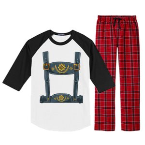 Oktoberfest Outfit Boy Lederhosen Costume Raglan Sleeve Pajama Set