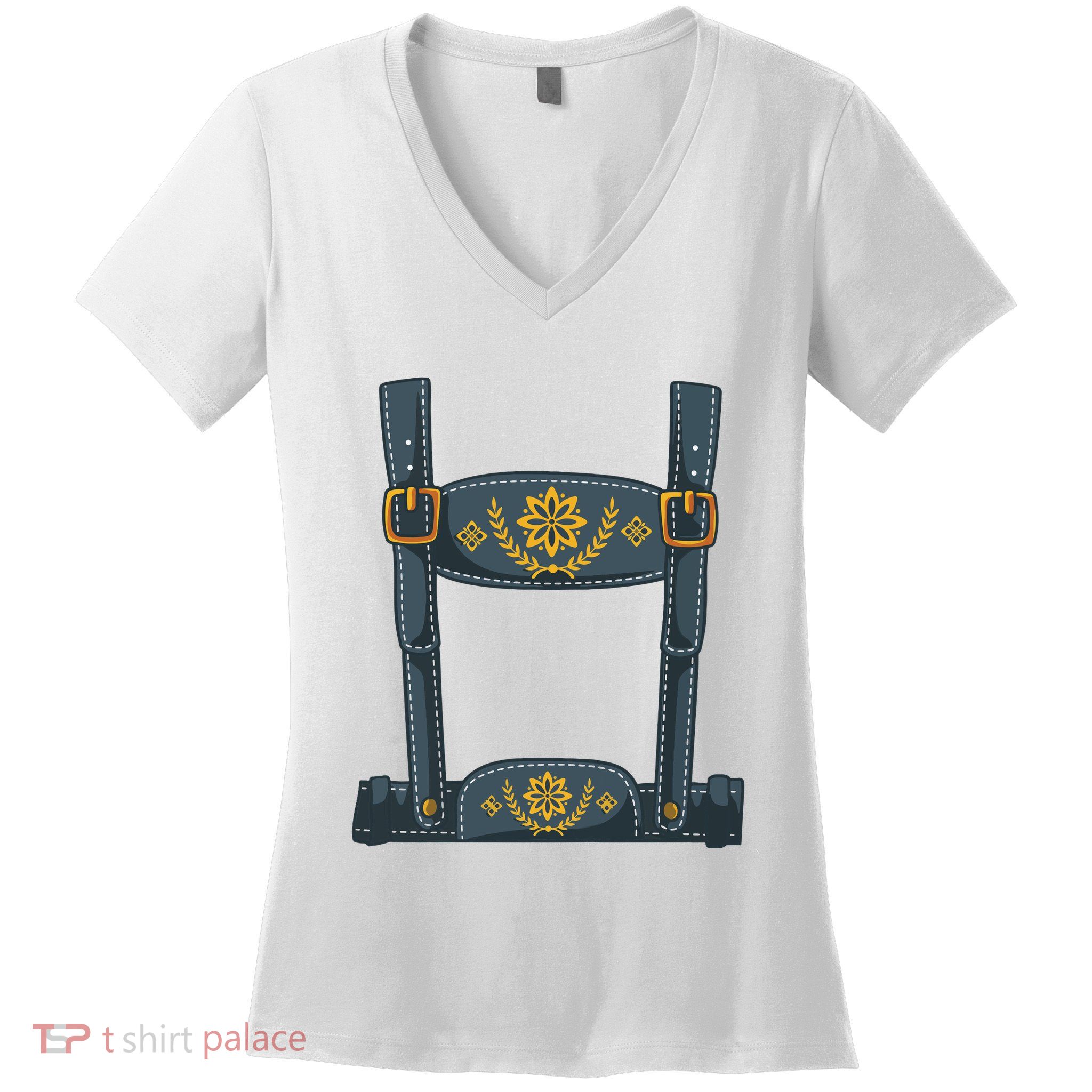 Oktoberfest Outfit Boy Lederhosen Costume Women's V-Neck T-Shirt