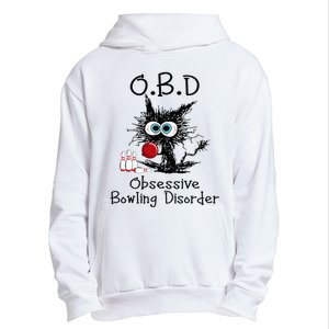 OBD Obsessive Bowling Disorder Funny Black Cat Bowling Urban Pullover Hoodie