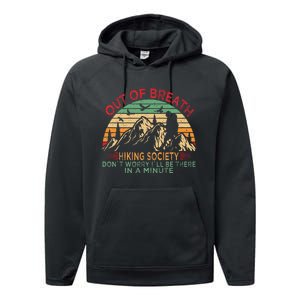 Out Of Breath Hiking Society Forhiker Nature Love Performance Fleece Hoodie