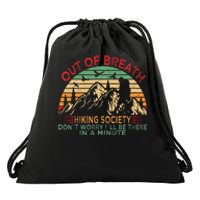 Out Of Breath Hiking Society Forhiker Nature Love Drawstring Bag