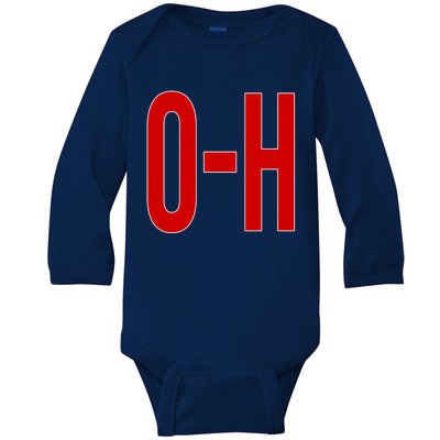 Oh Ohio Logo Baby Long Sleeve Bodysuit