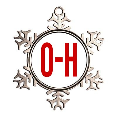 Oh Ohio Logo Metallic Star Ornament