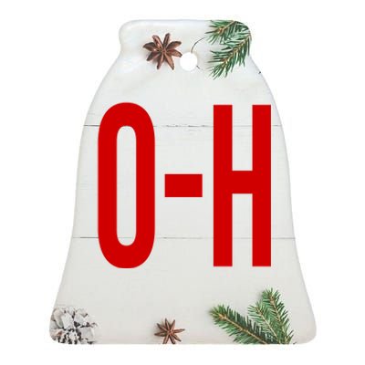 Oh Ohio Logo Ceramic Bell Ornament