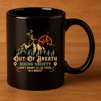 Out Of Breath Hiking Society 11oz C Handle Ceramic Mug