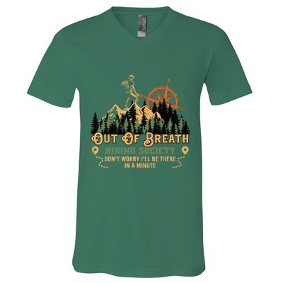 Out Of Breath Hiking Society V-Neck T-Shirt