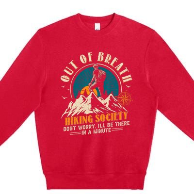 Out Of Breath Hiking Society Premium Crewneck Sweatshirt