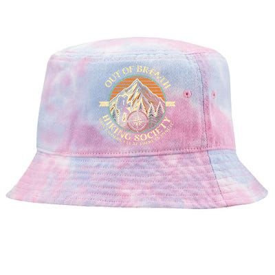 Out Of Breath Hiking Society Funny Mountain Outdoor Hikers Tie-Dyed Bucket Hat