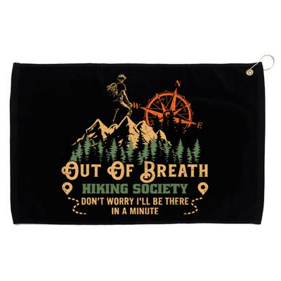 Out Of Breath Hiking Society Grommeted Golf Towel