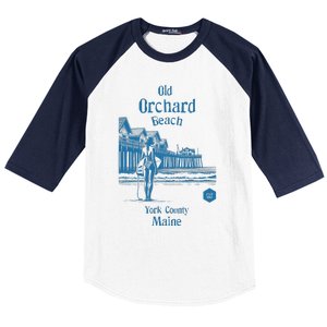 Old Orchard Beach York County Maine Baseball Sleeve Shirt