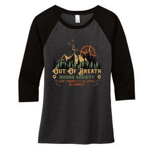 Out Of Breath Hiking Society Women's Tri-Blend 3/4-Sleeve Raglan Shirt