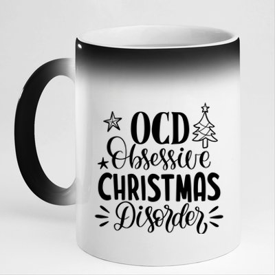 OCD Obsessive Christmas Disorder Funny 11oz Black Color Changing Mug