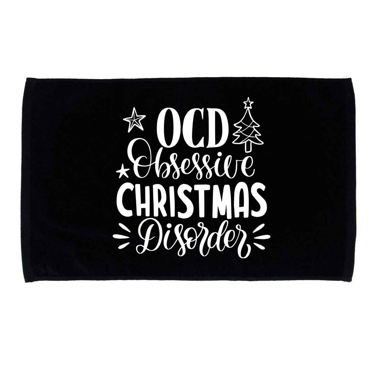 OCD Obsessive Christmas Disorder Funny Microfiber Hand Towel