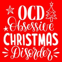 OCD Obsessive Christmas Disorder Funny Flat Bill Trucker Hat