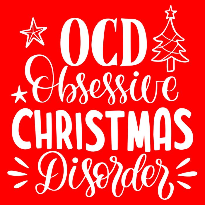 OCD Obsessive Christmas Disorder Funny Flat Bill Trucker Hat