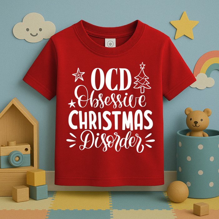 OCD Obsessive Christmas Disorder Funny Toddler T-Shirt
