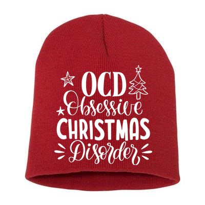 OCD Obsessive Christmas Disorder Funny Short Acrylic Beanie