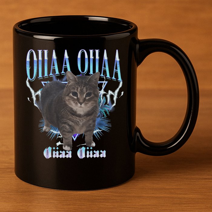 Oiia Oiia Cat Brainrot 11oz C Handle Ceramic Mug