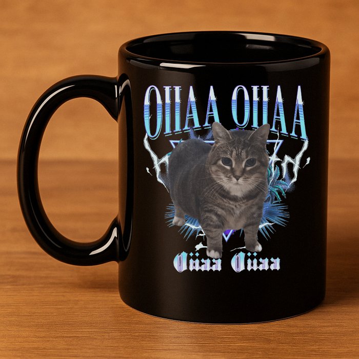 Oiia Oiia Cat Brainrot 11oz C Handle Ceramic Mug