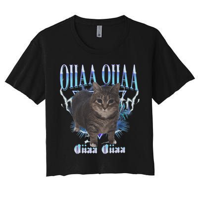 Oiia Oiia Cat Brainrot Women's Crop Top Tee
