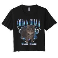 Oiia Oiia Cat Brainrot Women's Crop Top Tee