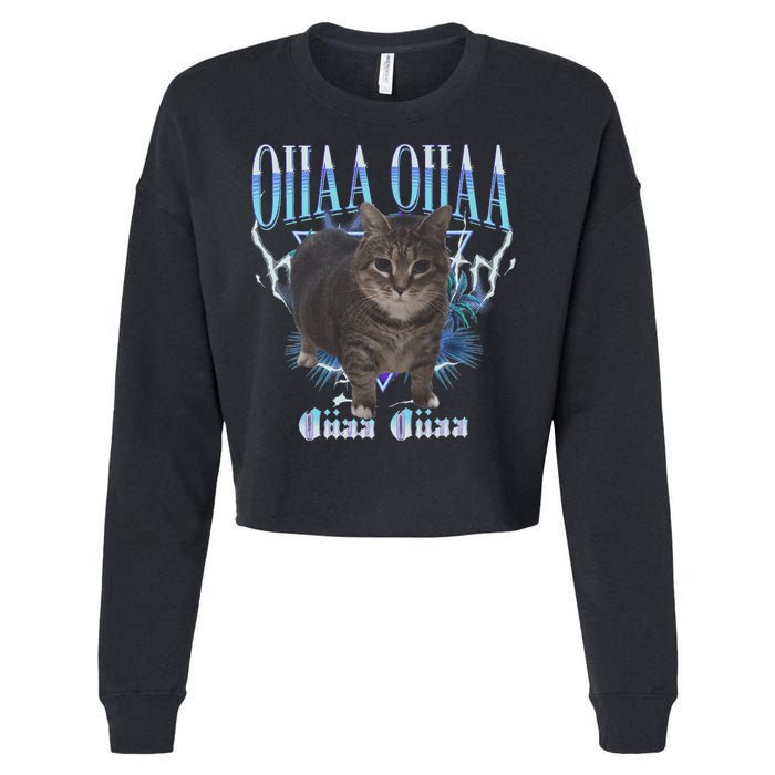 Oiia Oiia Cat Brainrot Cropped Pullover Crew