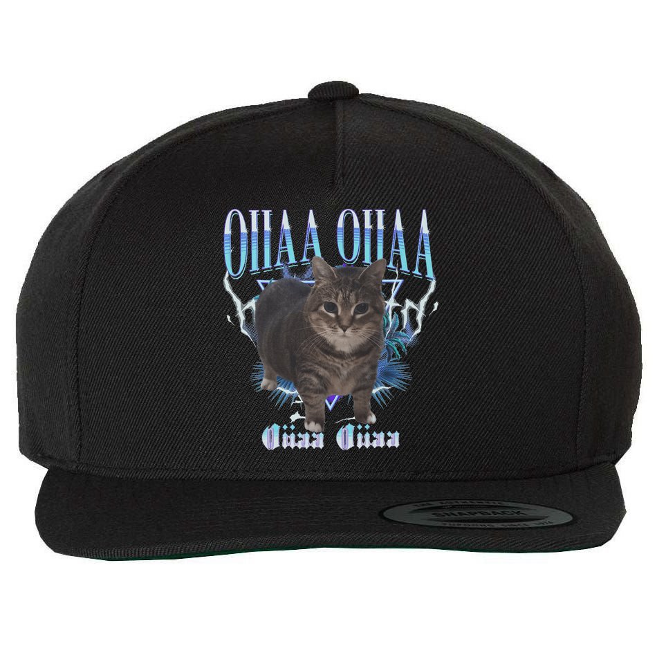 Oiia Oiia Cat Brainrot Wool Snapback Cap