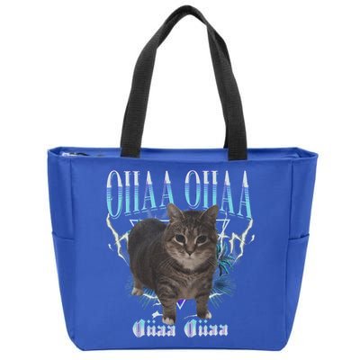Oiia Oiia Cat Brainrot Zip Tote Bag