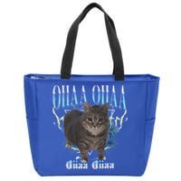 Oiia Oiia Cat Brainrot Zip Tote Bag