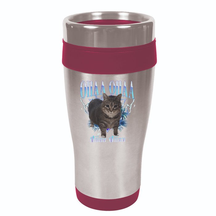 Oiia Oiia Cat Brainrot 16oz Travel Tumbler
