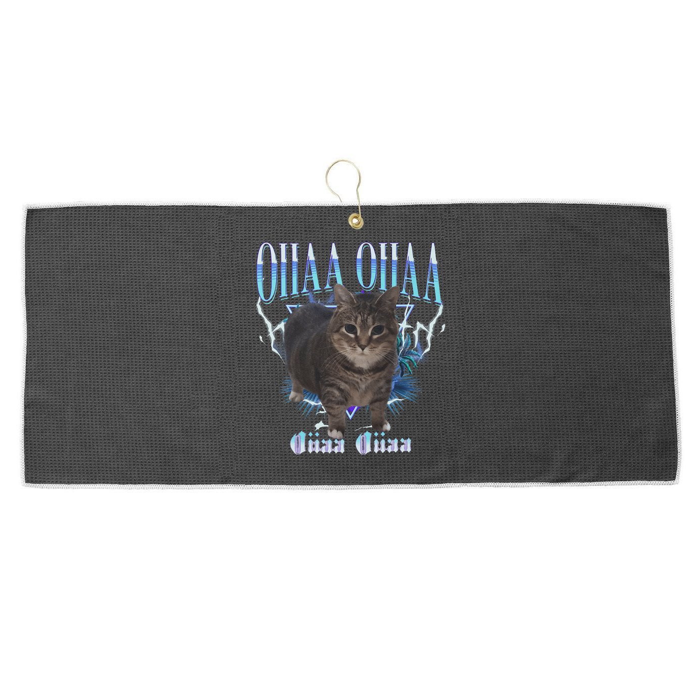 Oiia Oiia Cat Brainrot Large Microfiber Waffle Golf Towel