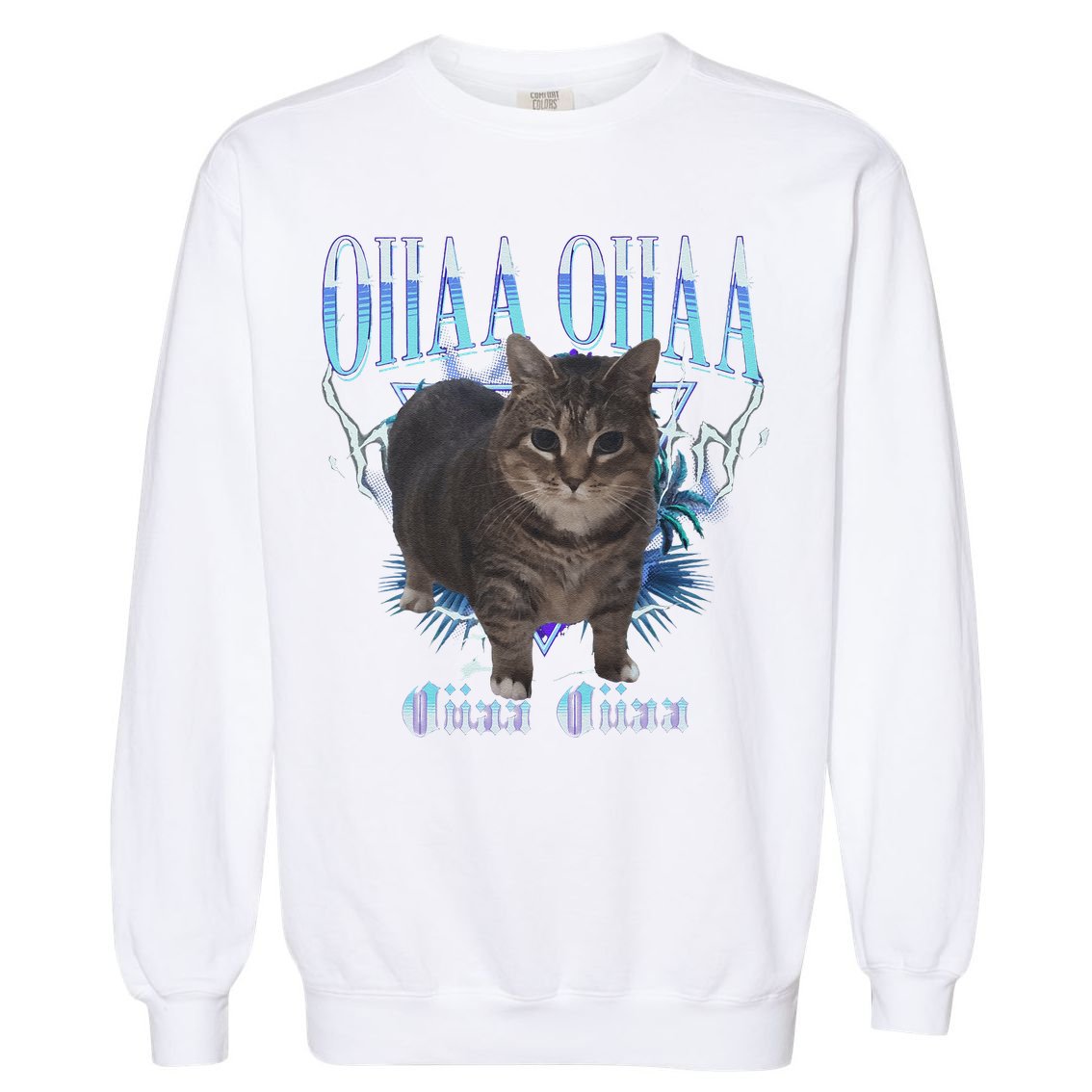 Oiia Oiia Cat Brainrot Garment-Dyed Sweatshirt