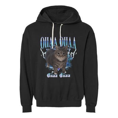 Oiia Oiia Cat Brainrot Garment-Dyed Fleece Hoodie